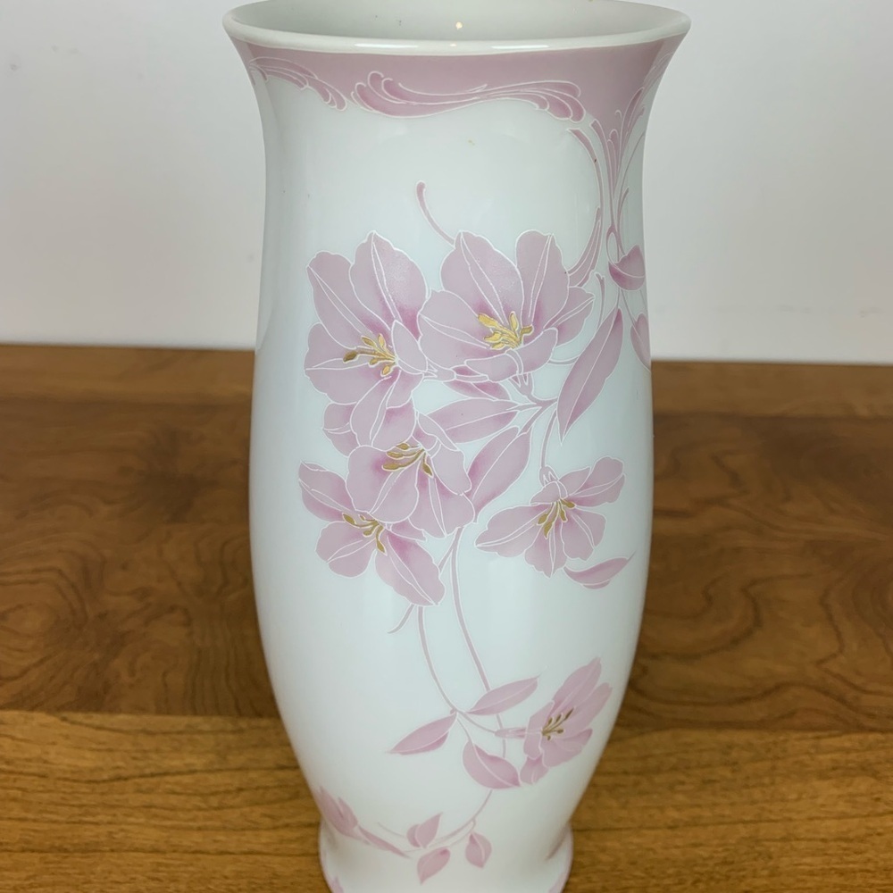 Kaiser Vase West Germany Natalie Design K Nossek Vtg Pink Flowers Floral German